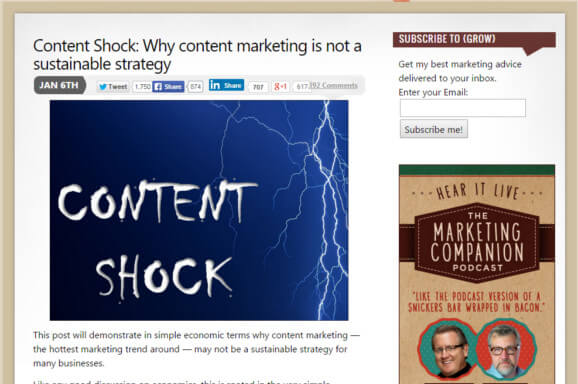 コンテンツマーケティング業界に衝撃、“Content Shock”とは？